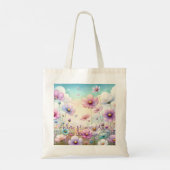 Tote Bag Fleurs Cosmos et devis (Dos)