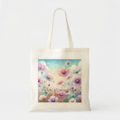 Tote Bag Fleurs Cosmos et devis (Devant)