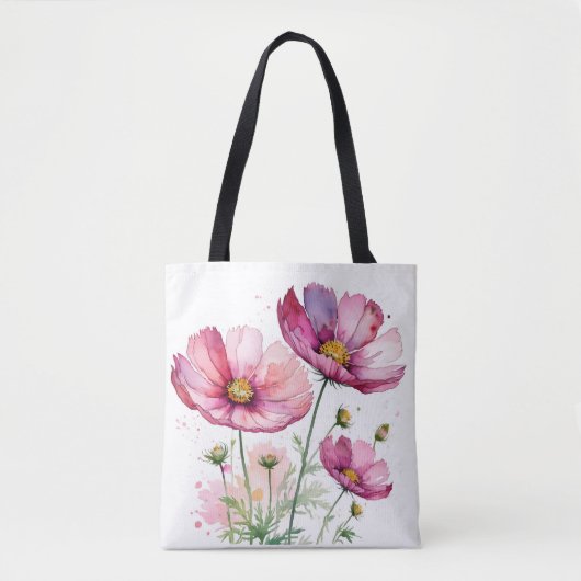 Tote Bag Fleurs cosmos pourpres (Devant)