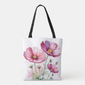 Tote Bag Fleurs cosmos pourpres (Dos)