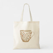 Tote Bag Fleurs Crème Marron Cacao Café (Dos)