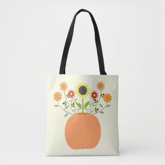 Tote Bag Fleurs d'action de grâce en Citrouille (Devant)
