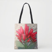 Tote Bag Fleurs d'Agave Rouges (Devant)