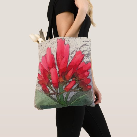 Tote Bag Fleurs d'Agave Rouges (De près)