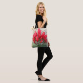 Tote Bag Fleurs d'Agave Rouges (Sur le modèle)