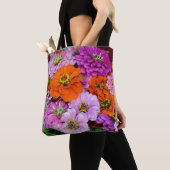 Tote Bag Fleurs dahlia colorées (De près)