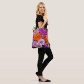 Tote Bag Fleurs dahlia colorées (Sur le modèle)