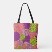 Tote Bag Fleurs Dahlia, Fleurs Colorées, Motif Floral (Dos)