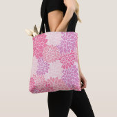 Tote Bag Fleurs Dahlia, Motif De Fleurs, Dahlia Rose (De près)