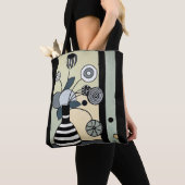 Tote Bag Fleurs dans le vase rayé (De près)