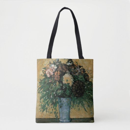 Tote Bag Fleurs dans un Vase Bleu par Paul Cezanne Art Vint (Devant)