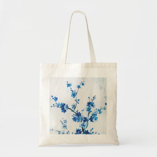 Tote Bag Fleurs d'Aquarelle Bleue Delicate Belle (Devant)