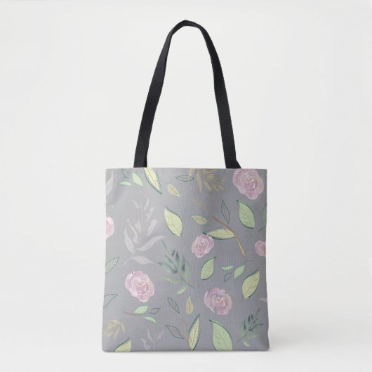 Tote Bag Fleurs d'aquarelle festive 2 (Devant)