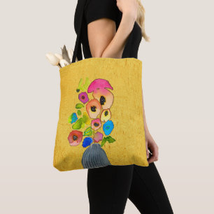 Tote Bag Fleurs d'aquarelle florale dans le vase
