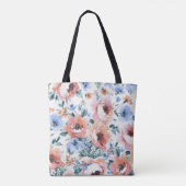 Tote Bag Fleurs d'aquarelle, illustration motif transparent (Dos)