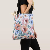 Tote Bag Fleurs d'aquarelle, illustration motif transparent (De près)