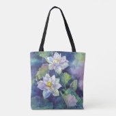 Tote Bag Fleurs d'aquarelle losange blanc illustration fleu (Dos)