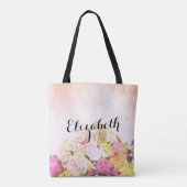 Tote Bag Fleurs d'aquarelle modernes Mariage Matron d'honne (Dos)