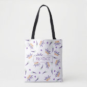 Tote Bag Fleurs d'aquarelle romantique de Provence (Devant)