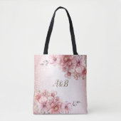 Tote Bag Fleurs d'aquarelle rose fêtards Parties scintillan (Devant)
