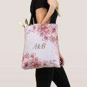Tote Bag Fleurs d'aquarelle rose fêtards Parties scintillan (De près)