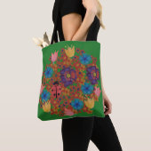 Tote Bag Fleurs d'aquarelle vintage motif (De près)