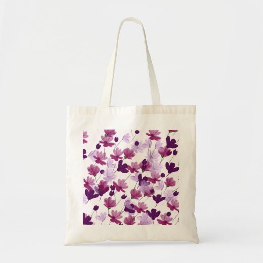Tote Bag Fleurs d'aquarelle violette (Devant)