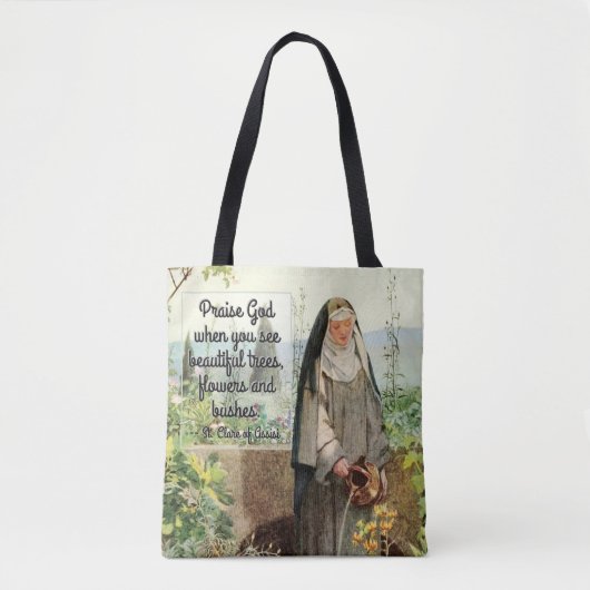 Tote Bag Fleurs d'arrosage St Clare d'Assisi (M 065; Citati (Devant)