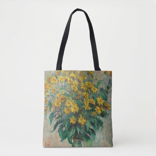 Tote Bag Fleurs d'artichauts de Jérusalem par Claude Monet (Devant)