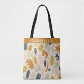 Tote Bag Fleurs d'automne botaniques Motif Feuille Personna (Devant)