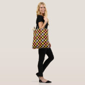 Tote Bag Fleurs d'automne rétro Motif Noir (Sur le modèle)
