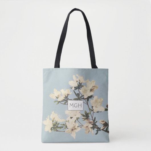 Tote Bag Fleurs de azalée crème Monogramme (Devant)