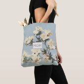 Tote Bag Fleurs de azalée crème Monogramme (De près)