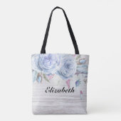 Tote Bag Fleurs de Boho de mariée mariage Plumes Bois rusti (Dos)