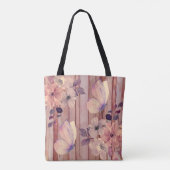 Tote Bag Fleurs de bois rustiques et papillons (Dos)