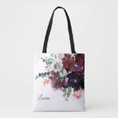 Tote Bag Fleurs de Bourgogne à l'aquarelle luxueuse avec no (Devant)