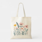 Tote Bag Fleurs de cartons mignonnes Aquarelle Florale Dess (Dos)