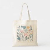 Tote Bag Fleurs de cartons mignonnes Aquarelle Florale Dess (Dos)