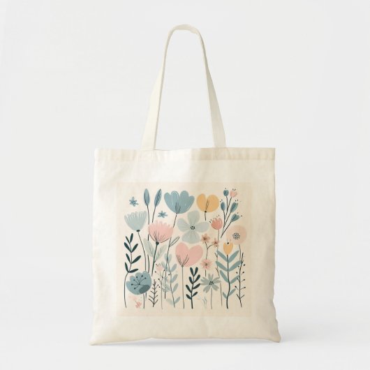 Tote Bag Fleurs de cartons mignonnes Aquarelle Florale Dess (Devant)