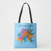 Tote Bag Fleurs de cerisiers de Lotus Koi Fish (Devant)