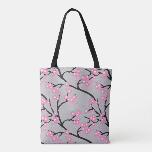 Tote Bag Fleurs de cerisiers roses sur les branches Personn (Dos)