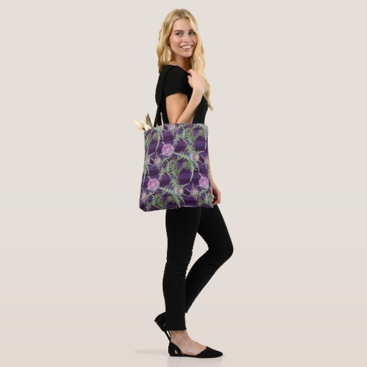 Tote Bag Fleurs de chardon (Sur le modèle)