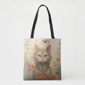 Tote Bag Fleurs de chats Imaginaires (Devant)