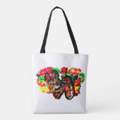Tote Bag fleurs de Chihuahua (Dos)