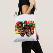 Tote Bag fleurs de Chihuahua (De près)