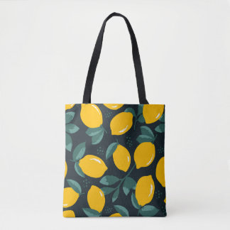 Tote Bag Fleurs de citrons, Texture d'été Vintage.
