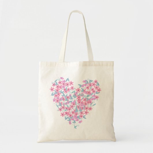 Tote Bag Fleurs de cœur colorées (Devant)