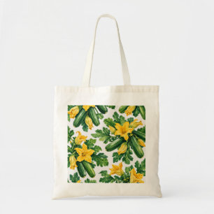 Tote Bag Fleurs de courgette aquarelle botanique