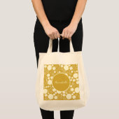 Tote Bag Fleurs de crème dans modèle Floral Or Personnalisé (Devant (produit))