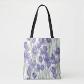 Tote Bag Fleurs de crocus aquarelles (Devant)